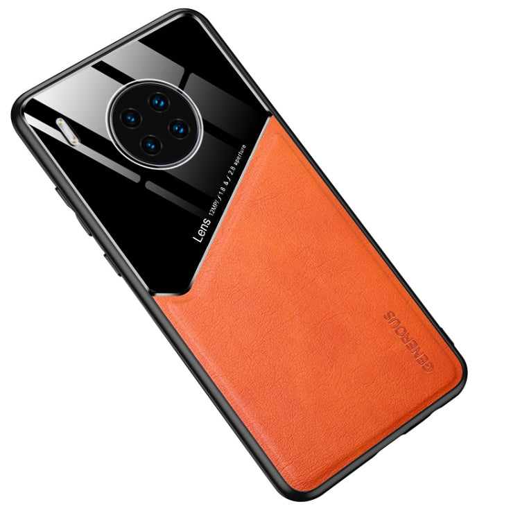 For Huawei Y9a All-inclusive Leather + Organic Glass Protective Case with Metal Iron Sheet