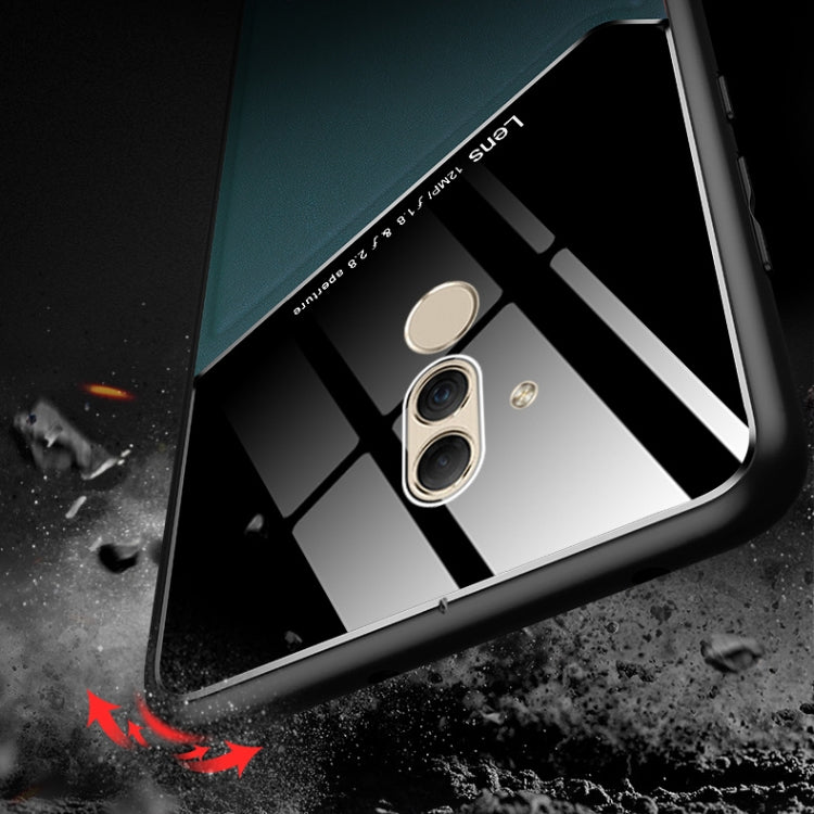 For Huawei Maimang 7 / Mate 20 Lite All-inclusive Leather + Organic Glass Protective Case with Metal Iron Sheet