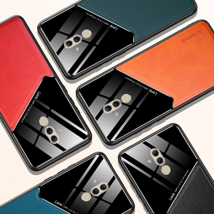 For Huawei Maimang 7 / Mate 20 Lite All-inclusive Leather + Organic Glass Protective Case with Metal Iron Sheet