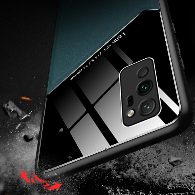 For Huawei Honor Play4 Pro / V30 Pro All-inclusive Leather + Organic Glass Protective Case with Metal Iron Sheet