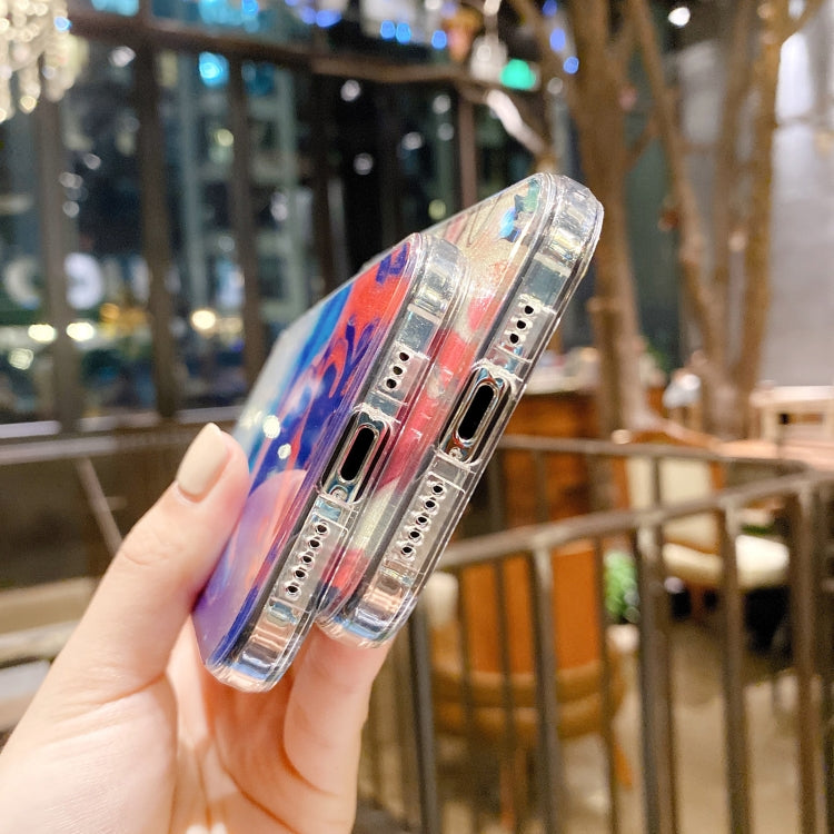 For iPhone 11 Pro Max IMD Straight Edge Dreamy Watercolor Pattern Shockproof TPU Protective Case