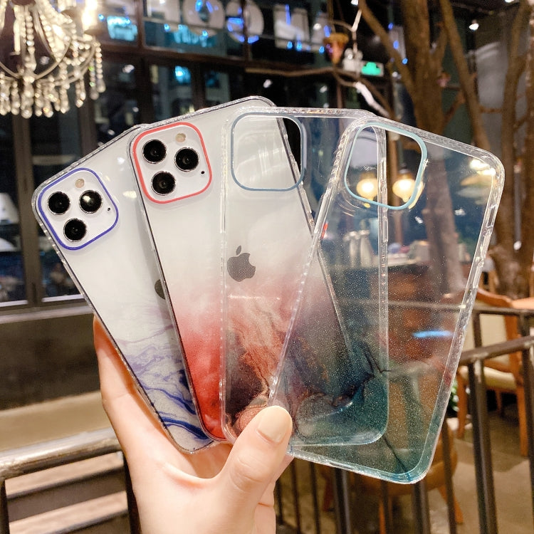 For iPhone 11 Pro Max IMD Straight Edge Dreamy Watercolor Pattern Shockproof TPU Protective Case