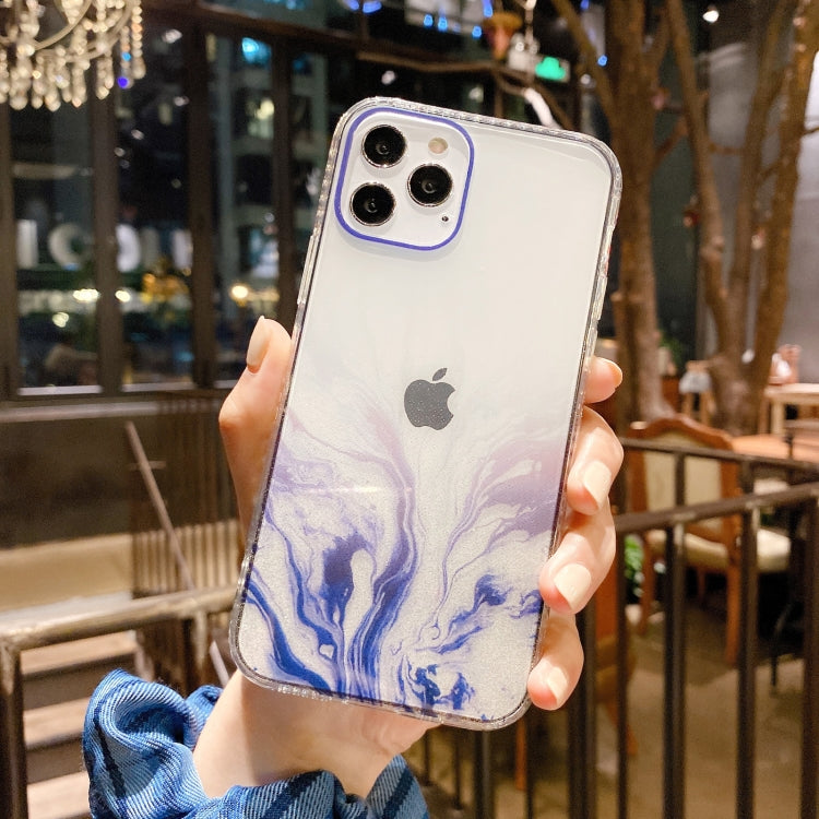 For iPhone 12 mini IMD Straight Edge Dreamy Watercolor Pattern Shockproof TPU Protective Case