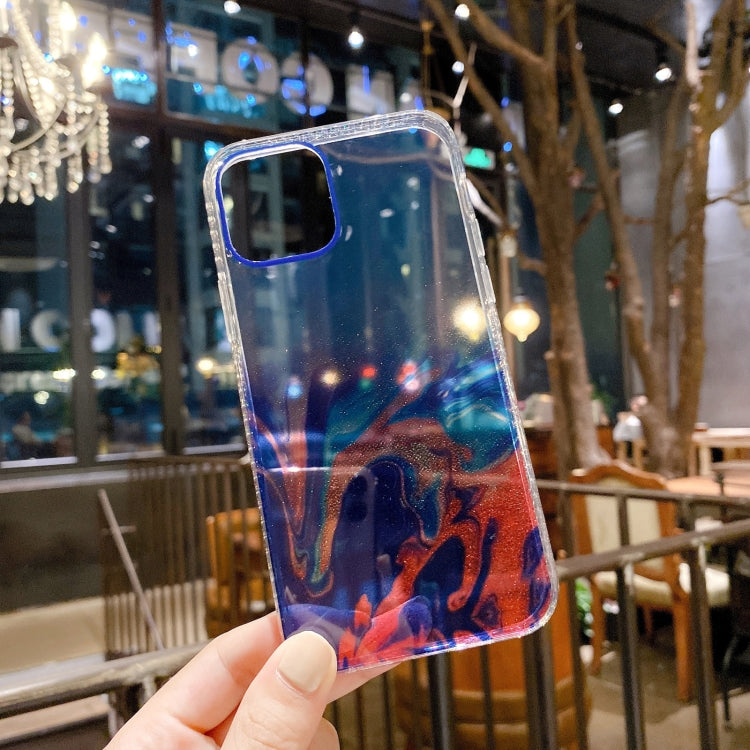 For iPhone 12 Pro Max IMD Straight Edge Dreamy Watercolor Pattern Shockproof TPU Protective Case