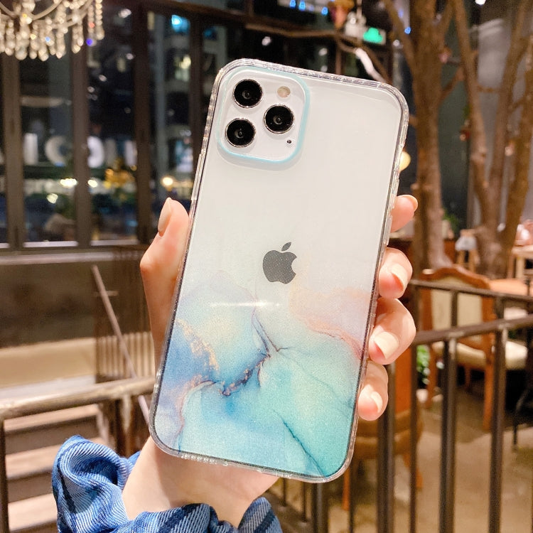 For iPhone 12 Pro Max IMD Straight Edge Dreamy Watercolor Pattern Shockproof TPU Protective Case