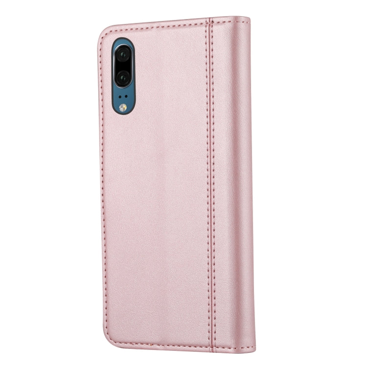 For Huawei P20 Calf Texture Double Fold Clasp Horizontal Flip Leather Case with Photo Frame & Holder & Card Slots & Wallet