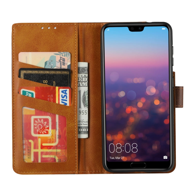 For Huawei P20 Calf Texture Double Fold Clasp Horizontal Flip Leather Case with Photo Frame & Holder & Card Slots & Wallet