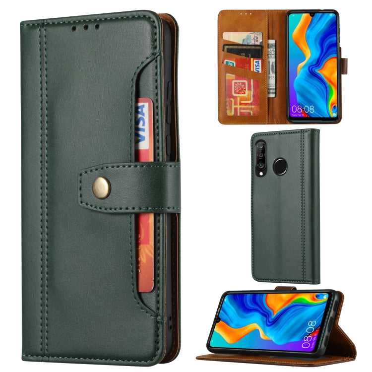 For Huawei P30 Lite Calf Texture Double Fold Clasp Horizontal Flip Leather Case with Photo Frame & Holder & Card Slots & Wallet