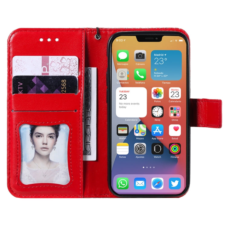 For iPhone 12 mini Pressed Printing Rattan Flower Pattern Horizontal Flip PU Leather Case with Holder & Card Slots & Wallet & Photo Frame