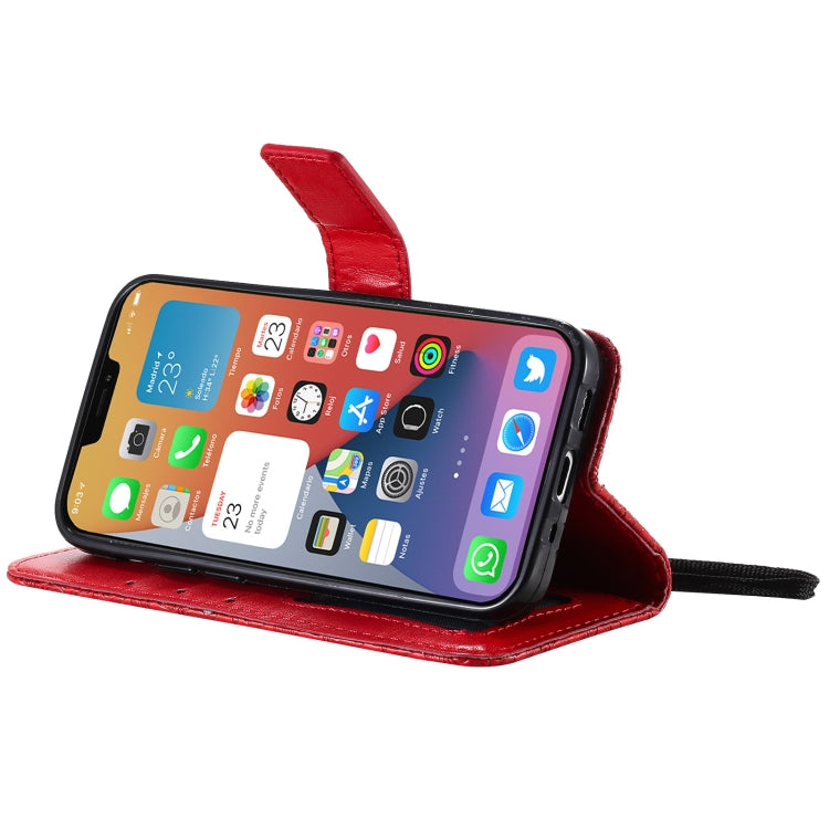 For iPhone 12 mini Pressed Printing Rattan Flower Pattern Horizontal Flip PU Leather Case with Holder & Card Slots & Wallet & Photo Frame