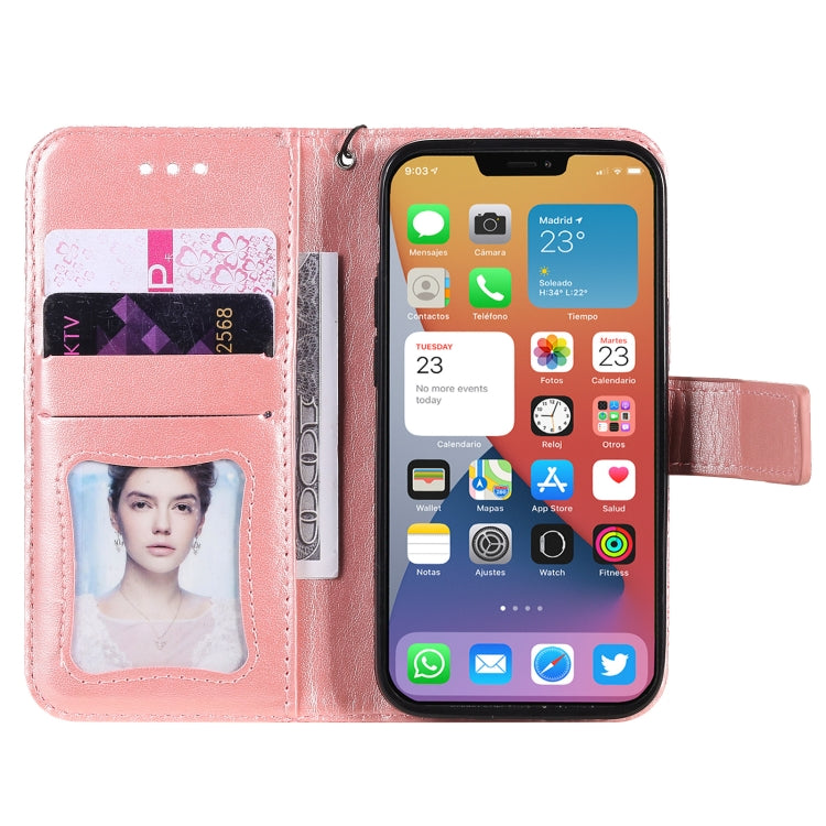 For iPhone 12 mini Pressed Printing Rattan Flower Pattern Horizontal Flip PU Leather Case with Holder & Card Slots & Wallet & Photo Frame