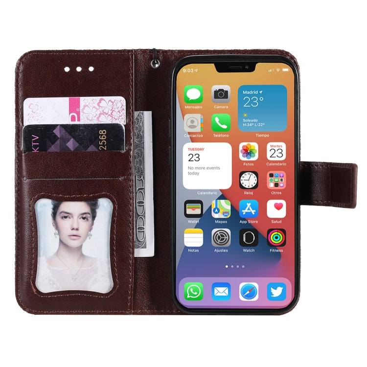 For iPhone 12 mini Pressed Printing Rattan Flower Pattern Horizontal Flip PU Leather Case with Holder & Card Slots & Wallet & Photo Frame