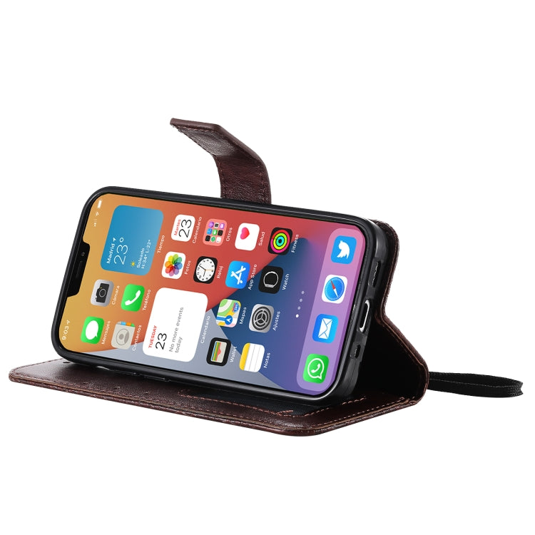 For iPhone 12 mini Pressed Printing Rattan Flower Pattern Horizontal Flip PU Leather Case with Holder & Card Slots & Wallet & Photo Frame