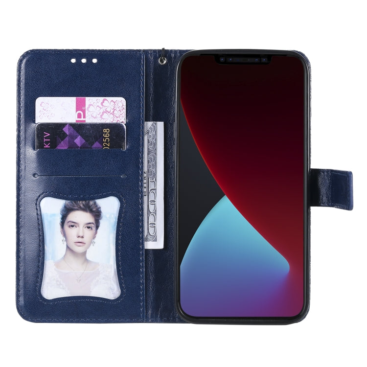 For iPhone 12 Pro Max Pressed Printing Rattan Flower Pattern Horizontal Flip PU Leather Case with Holder & Card Slots & Wallet & Photo Frame