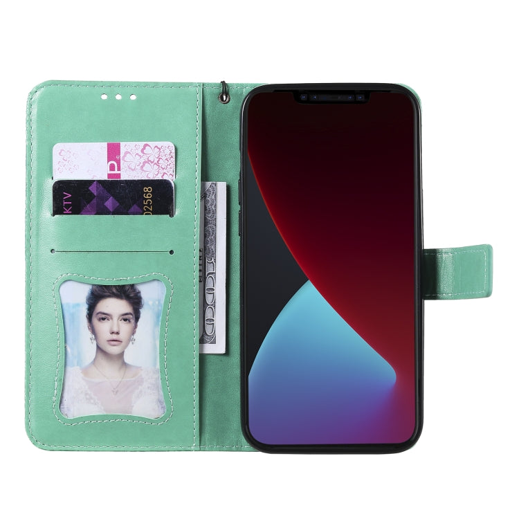 For iPhone 12 Pro Max Pressed Printing Rattan Flower Pattern Horizontal Flip PU Leather Case with Holder & Card Slots & Wallet & Photo Frame