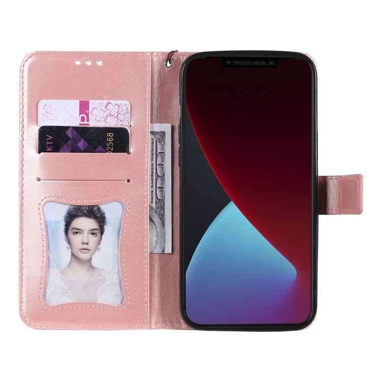 For iPhone 12 Pro Max Pressed Printing Rattan Flower Pattern Horizontal Flip PU Leather Case with Holder & Card Slots & Wallet & Photo Frame