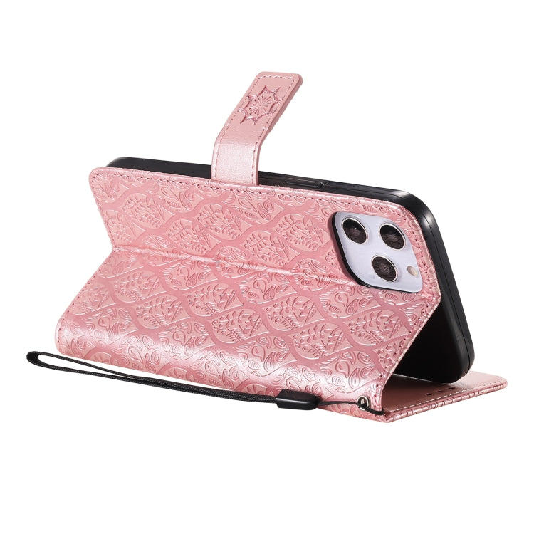 For iPhone 12 Pro Max Pressed Printing Rattan Flower Pattern Horizontal Flip PU Leather Case with Holder & Card Slots & Wallet & Photo Frame
