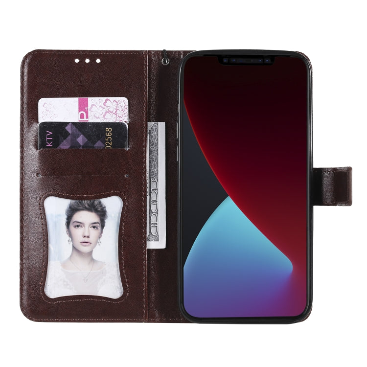 For iPhone 12 Pro Max Pressed Printing Rattan Flower Pattern Horizontal Flip PU Leather Case with Holder & Card Slots & Wallet & Photo Frame