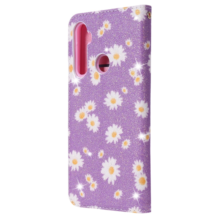 For OPPO Realme 5 & C3 Glittering Daisy Magnetic Horizontal Flip Leather Case with Holder & Card Slots & Photo Frame