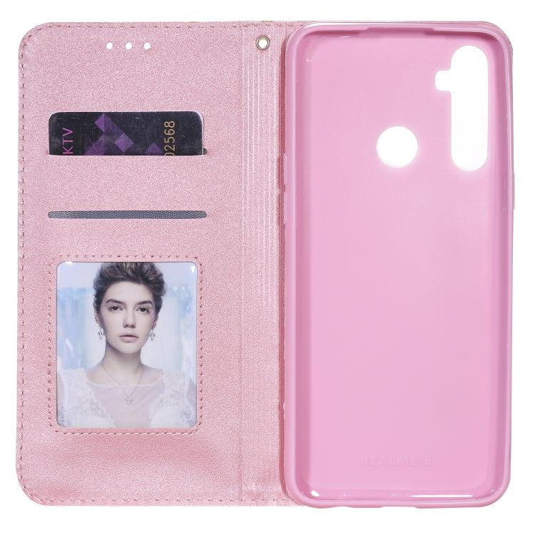 For OPPO Realme 5 & C3 Glittering Daisy Magnetic Horizontal Flip Leather Case with Holder & Card Slots & Photo Frame