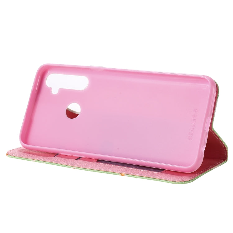 For OPPO Realme 5 & C3 Glittering Daisy Magnetic Horizontal Flip Leather Case with Holder & Card Slots & Photo Frame