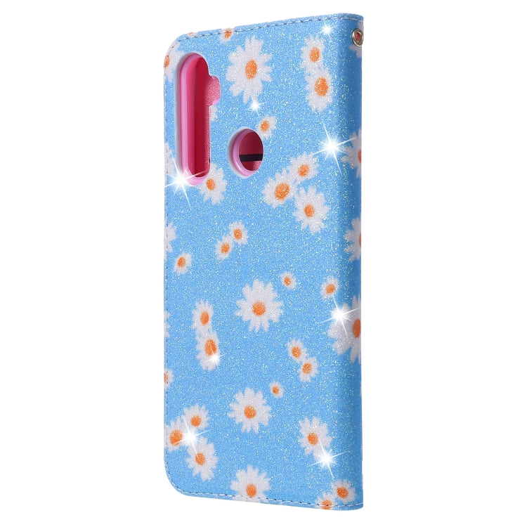 For OPPO Realme 5 & C3 Glittering Daisy Magnetic Horizontal Flip Leather Case with Holder & Card Slots & Photo Frame