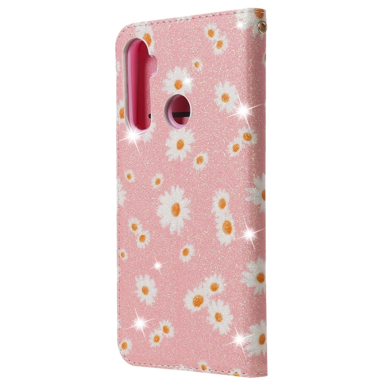 For OPPO Realme 5 & C3 Glittering Daisy Magnetic Horizontal Flip Leather Case with Holder & Card Slots & Photo Frame