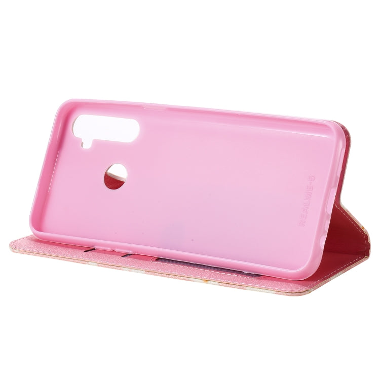 For OPPO Realme 5 & C3 Glittering Daisy Magnetic Horizontal Flip Leather Case with Holder & Card Slots & Photo Frame