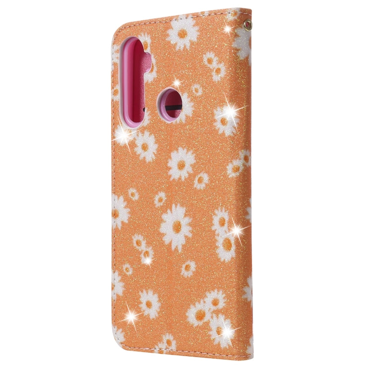 For OPPO Realme 5 & C3 Glittering Daisy Magnetic Horizontal Flip Leather Case with Holder & Card Slots & Photo Frame