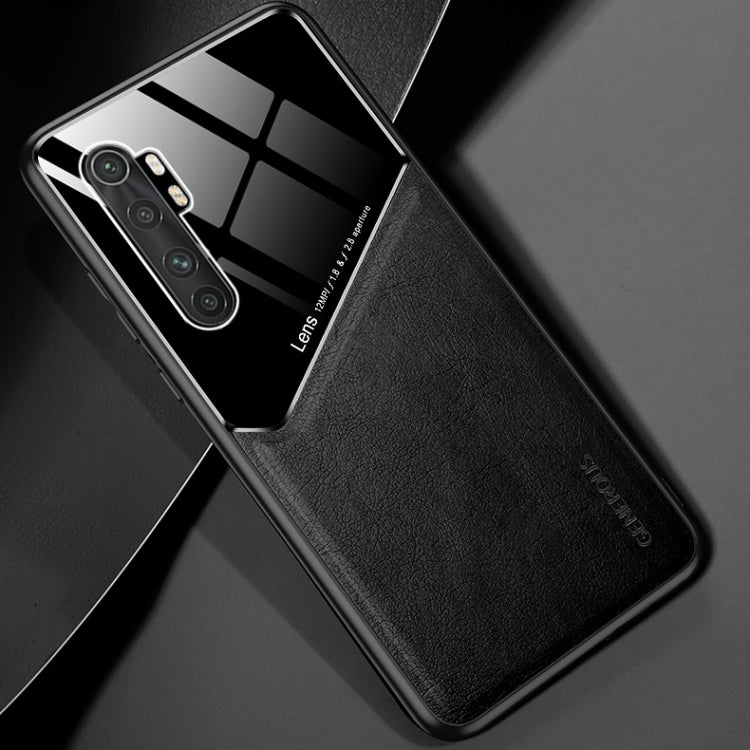 For Xiaomi Mi Note 10 Lite All-inclusive Leather + Organic Glass Protective Case with Metal Iron Sheet