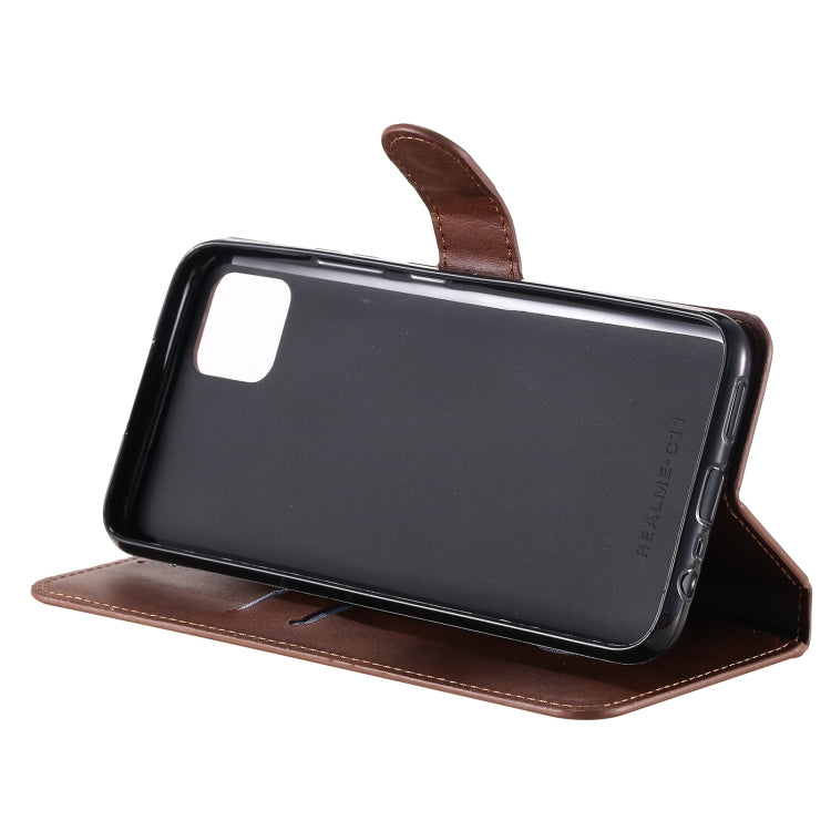 For OPPO Realme C11 Classic Calf Texture PU + TPU Horizontal Flip Leather Case, with Holder & Card Slots & Wallet