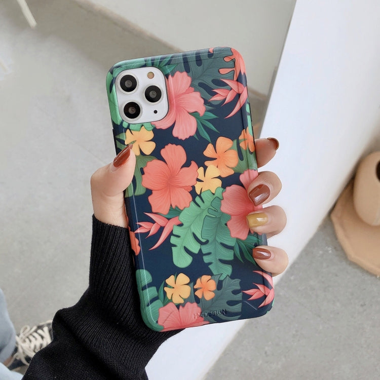 For iPhone 12 mini IMD Retro Flowers Pattern Shockproof TPU Protective Case