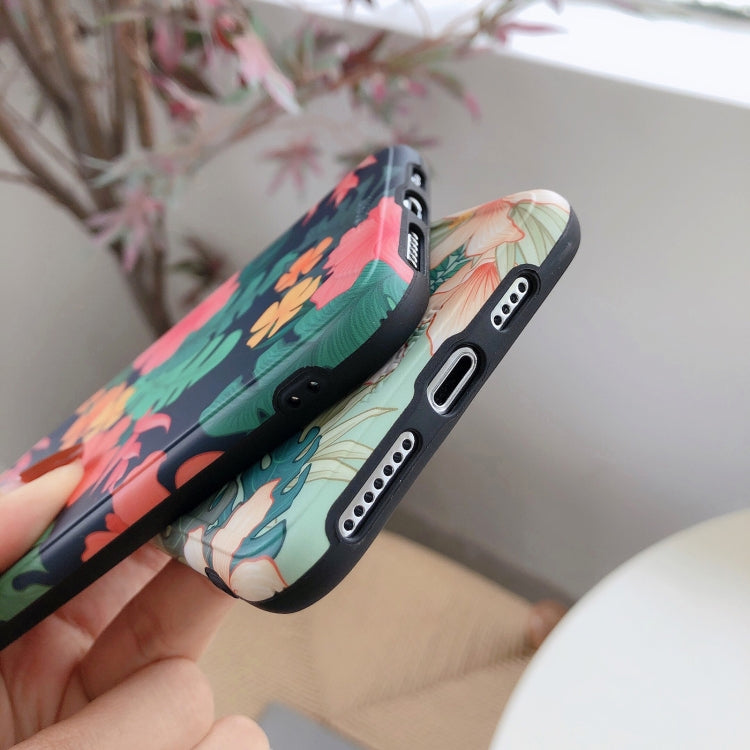 For iPhone 12 mini IMD Retro Flowers Pattern Shockproof TPU Protective Case