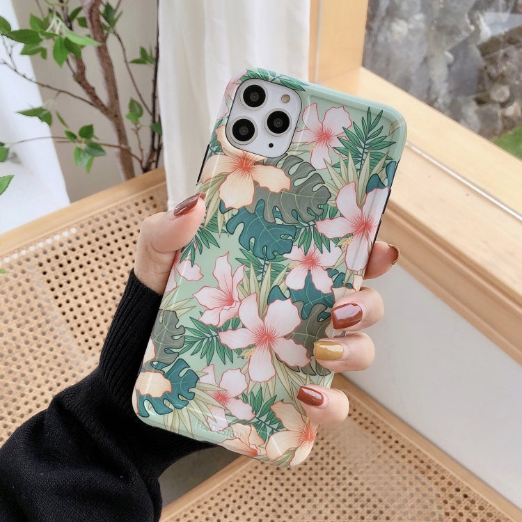 For iPhone 12 Pro Max IMD Retro Flowers Pattern Shockproof TPU Protective Case