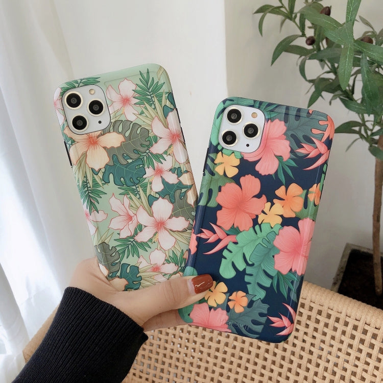 For iPhone 11 Pro Max IMD Retro Flowers Pattern Shockproof TPU Protective Case
