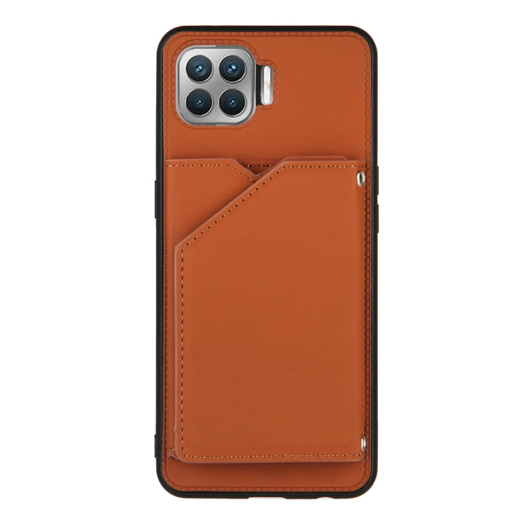 For OPPO F17 Pro & A93 Skin Feel PU + TPU + PC Back Cover Shockproof Case with Card Slots & Holder & Photo Frame