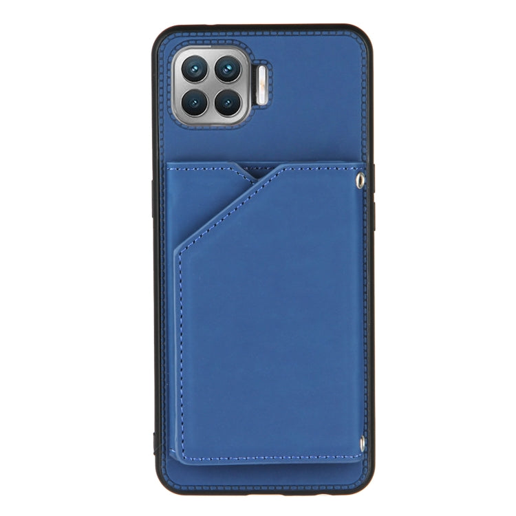 For OPPO F17 Pro & A93 Skin Feel PU + TPU + PC Back Cover Shockproof Case with Card Slots & Holder & Photo Frame