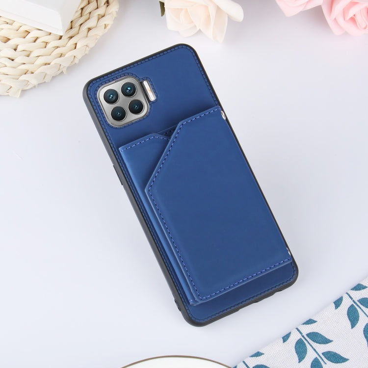 For OPPO F17 Pro & A93 Skin Feel PU + TPU + PC Back Cover Shockproof Case with Card Slots & Holder & Photo Frame