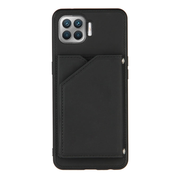 For OPPO F17 Pro & A93 Skin Feel PU + TPU + PC Back Cover Shockproof Case with Card Slots & Holder & Photo Frame