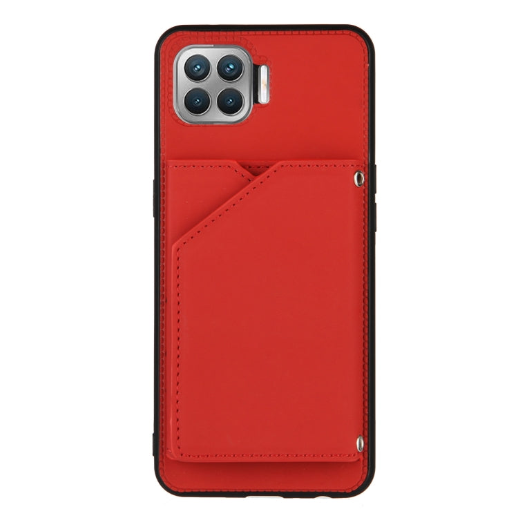 For OPPO F17 Pro & A93 Skin Feel PU + TPU + PC Back Cover Shockproof Case with Card Slots & Holder & Photo Frame