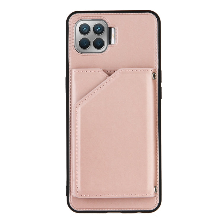 For OPPO F17 Pro & A93 Skin Feel PU + TPU + PC Back Cover Shockproof Case with Card Slots & Holder & Photo Frame