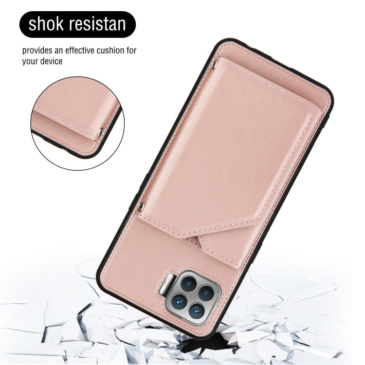 For OPPO F17 Pro & A93 Skin Feel PU + TPU + PC Back Cover Shockproof Case with Card Slots & Holder & Photo Frame