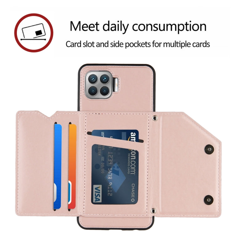 For OPPO F17 Pro & A93 Skin Feel PU + TPU + PC Back Cover Shockproof Case with Card Slots & Holder & Photo Frame