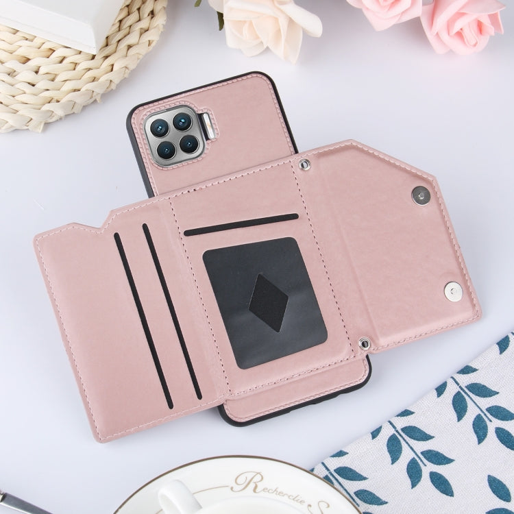 For OPPO F17 Pro & A93 Skin Feel PU + TPU + PC Back Cover Shockproof Case with Card Slots & Holder & Photo Frame