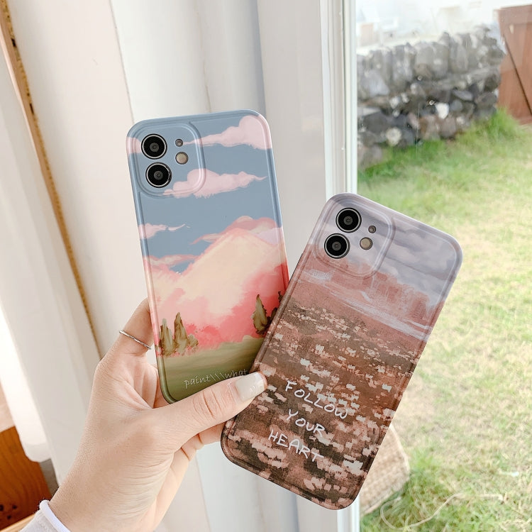 For iPhone 11 Pro Max IMD Straight Edge Pattern TPU Protective Case