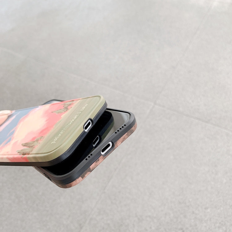 For iPhone 12 mini IMD Straight Edge Pattern TPU Protective Case