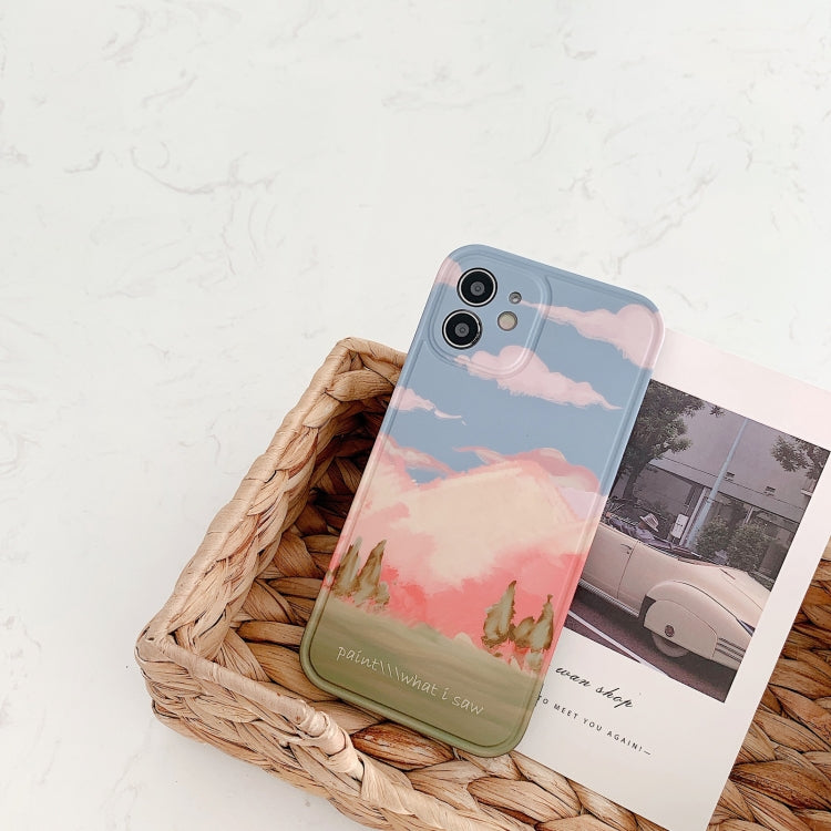 For iPhone 12 Pro IMD Straight Edge Pattern TPU Protective Case