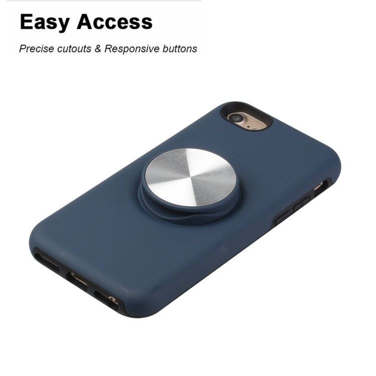 For iPhone SE 2022 / SE 2020 / 8 / 7 TPU+PC 2 in 1 Shockproof Case with Magnetic Round Car Holder