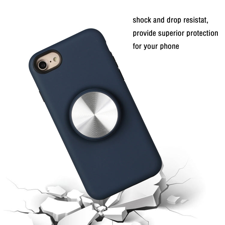 For iPhone SE 2022 / SE 2020 / 8 / 7 TPU+PC 2 in 1 Shockproof Case with Magnetic Round Car Holder