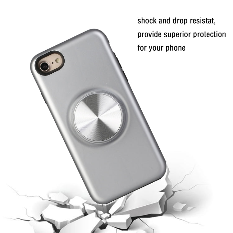 For iPhone SE 2022 / SE 2020 / 8 / 7 TPU+PC 2 in 1 Shockproof Case with Magnetic Round Car Holder